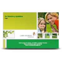 Tarjeta a una cara césped verde