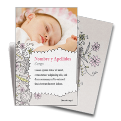 Tarjeta a dos caras recien nacido