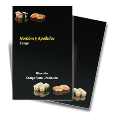 Tarjeta a dos caras restaurante sushi
