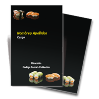 Tarjeta a dos caras restaurante sushi