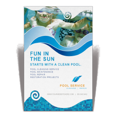 Tarjeta a una cara niños piscina