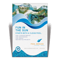 Tarjeta a una cara niños piscina