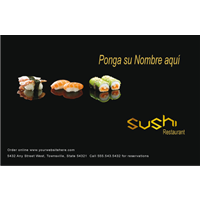 Tarjeta Restaurante Sushi Horizontal