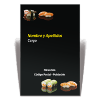 Tarjeta a una cara restaurante sushi