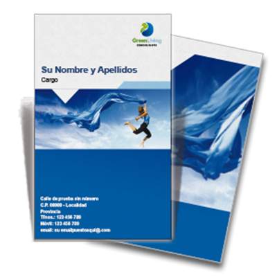 Tarjeta a dos caras estilo de vida azul