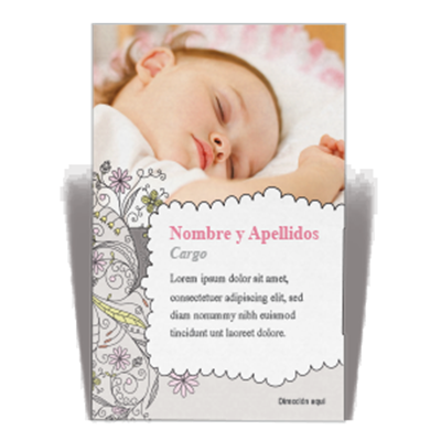 Tarjeta a una cara recien nacido