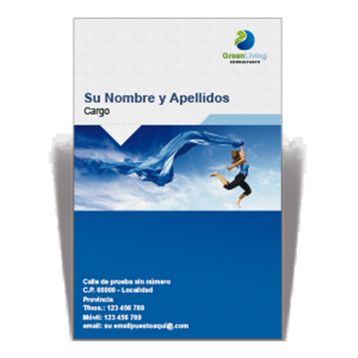 Tarjeta a una cara estilo de vida azul